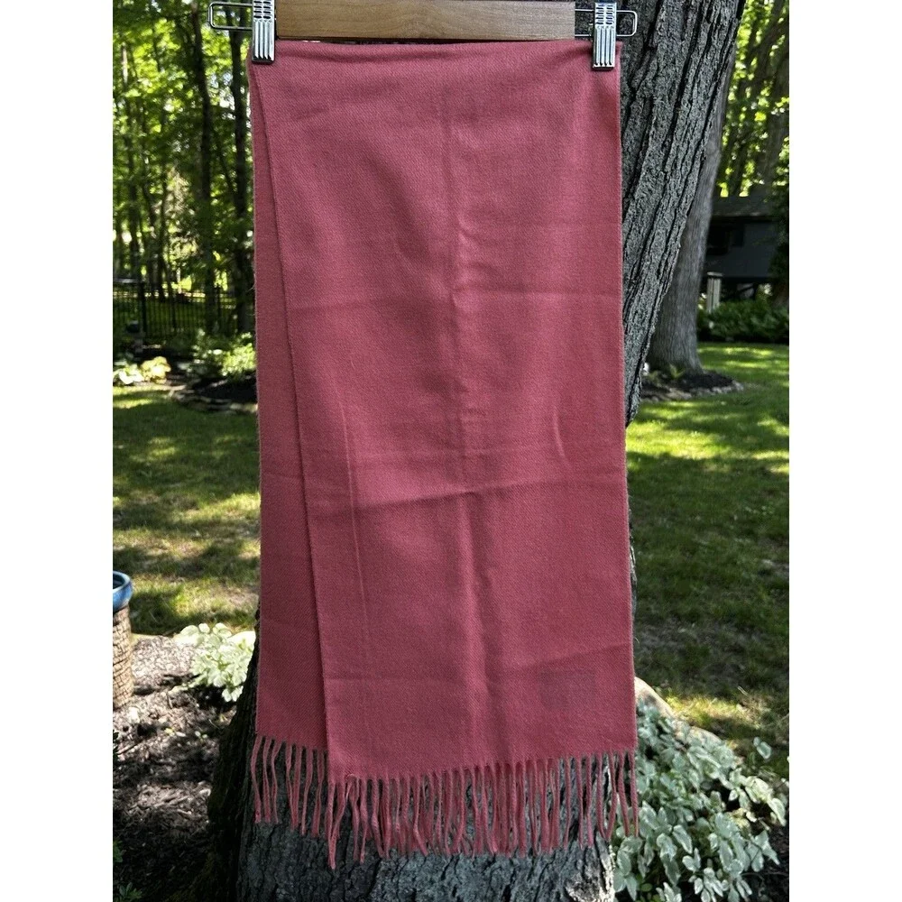Christian Dior Monsieur Scarf Cashmaire Acrylic Fringe SOFT Salmon Preppy Classy